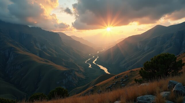 Detailed photo of Sierra Bermeja, Spain, at dawn with cloudy skies, captured from above.