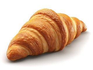 Closeup studio shot of a delicious, golden brown and flaky croissant
