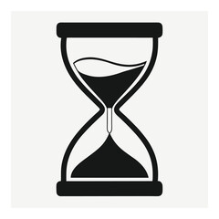 Simple Hourglass Icon in Black and White Theme
