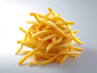 Delicious and tempting pile of golden crispy and seasoned french fries