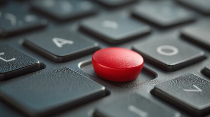 Keyboard closeup showing red Delete button Technology concept with contrast texture
