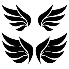 Simple set of wings vector icons vector  on white background