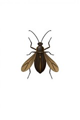 Black insect with wings on a white background detailed realistic vector