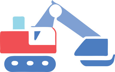 Obraz premium Excavator Icon Construction Machinery Digger
