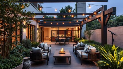 Naklejka premium Charming Outdoor Patio Design