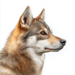 Obraz premium A Doberman dog standing confidently, isolated on a white background, highlighting its sleek, muscular body and alert expression. 