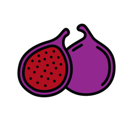 Contour icon of ripe figs. A design element.