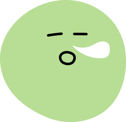 표정, 감정, 무기력, 피곤, 지침, 눈감기, 입모양, 짜증, 불만, 기운없음, 연두색, 감정상태, 표정강조, 감정표현, 이모지, 입표현, 눈표현, 단순표정, 상태표현, 나른함, 반응표현, 기분하락, 무반응, 무감정, 단순그림
