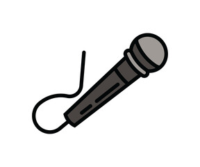 The contour icon of the pop microphone. A design element. A design element.