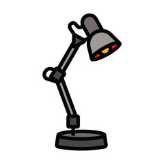 Contour icon of a table lamp for home. A design element.