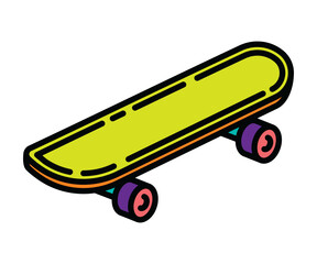A contour icon. Vintage skateboard. A design element.