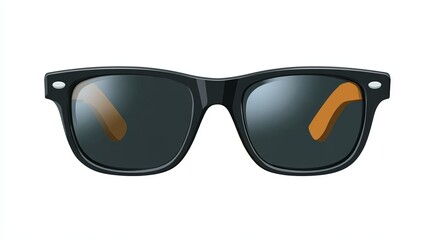 Vector illustration of sunglasses frame isolated on white Geek eyewear polarized lens icon