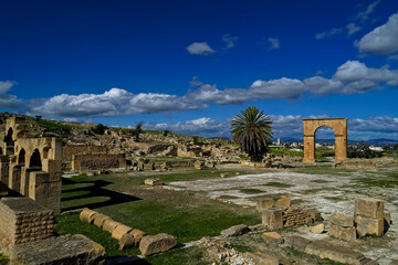 L'area archeologica di Phradi Majus con i resti dell'antico insediamento Romano. Sousse Governorate, Tunisia