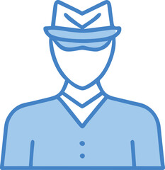 Obraz premium Blue Line Art Driver Icon Avatar Person