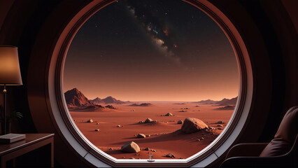 Martian Habitat Window View