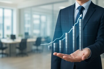 Business Growth Success Financial Progress Increase Investment Strategy Modern Corporate Development Financial Planning Market Trend Analysis Economic Growth Global Business Strategic Planning        