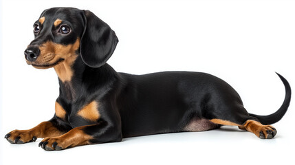 Obraz premium A lively Jack Russell Terrier dog sitting alertly with perked ears and short fur, isolated on a white background. 