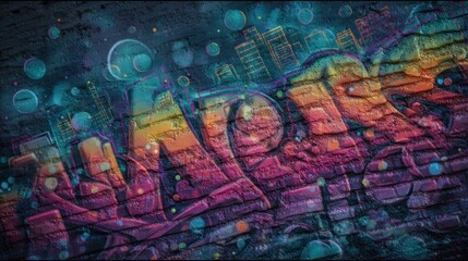 Colorful graffiti style text words design