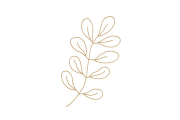 植物の手書き北欧風シンプルベクターイラスト 金