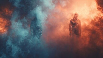 Obraz premium Emotional concept symbolizing the fear of being emotionally exposed