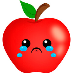 Apple Crying Face Cartoon