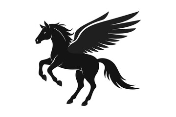 Fantasy pegasus on white background