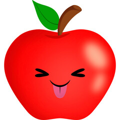 Apple Silly Face Cartoon