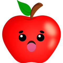 Apple Surprised Face Cartoon