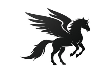 Fototapeta premium Fantasy pegasus on white background
