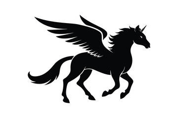 Fototapeta premium pegasus silhouette on white background