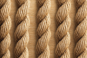 Close-up view of coarse hemp rope with detailed texture illustrating the natural fibers and weaving techniques