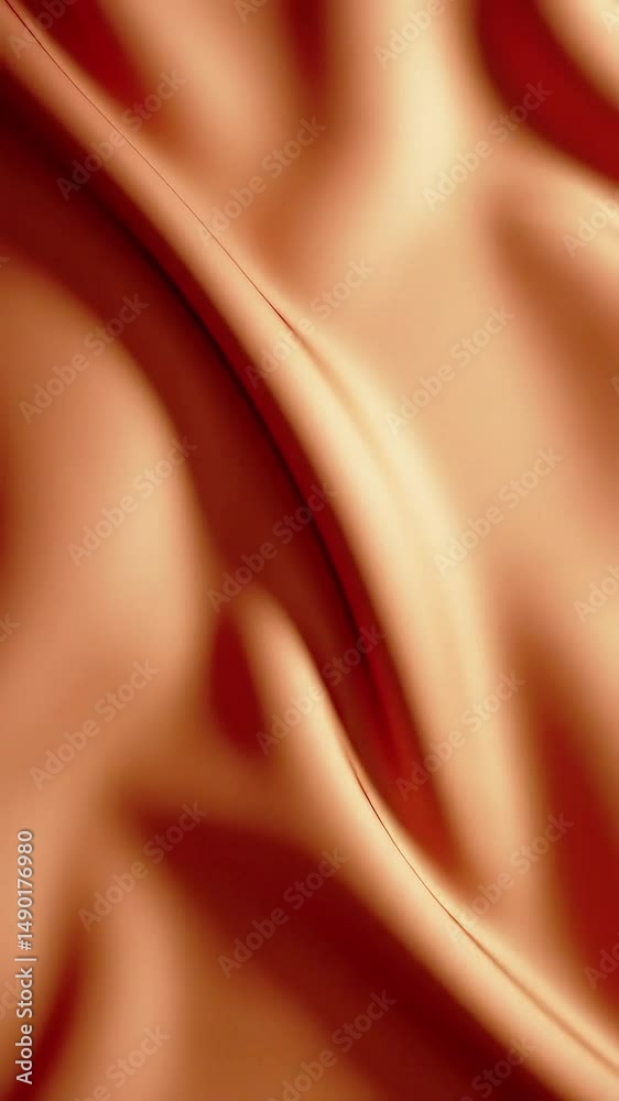 Poster Abstract Flowing Copper Fabric Animation with Subtle Light and Shadow Play