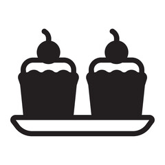 cup cake glyph icon