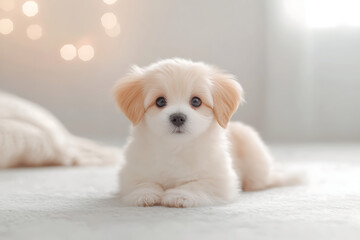 Fluffy Puppy Indoor Portrait.