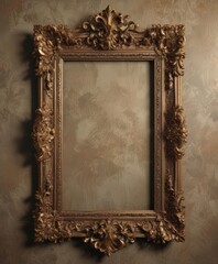 Varied vintage frames on lavish damask  Sophisticated, high-fashion feel , frames,  texture