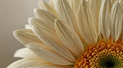 Cream-Colored Gerbera Daisy Close-Up A Stunning Floral Photograph,generative.ai
