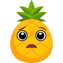 Pineapple Confused Face Cartoon