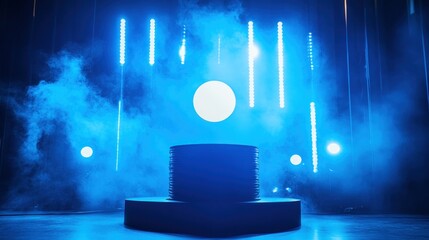 Dark Stage with Blue Light