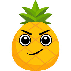 Pineapple Proud Face Cartoon