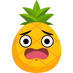 Pineapple Scared Face Cartoon