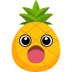 Pineapple Surprised Face Cartoon