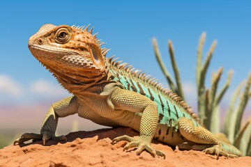 Fototapeta premium close up of a lizard in the desert