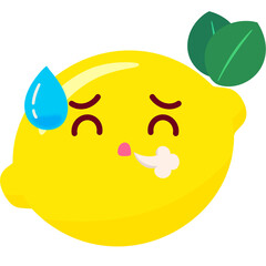  Lemon Relieved Face Cartoon