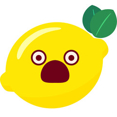 Lemon Scared Face Cartoon