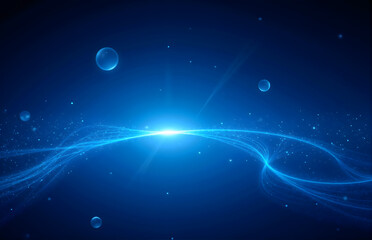 Abstract Blue Digital Background with Light Effects