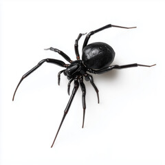 Close-up of a Black Spider, Detailed View of Arachnid, Venomous Insect, Nature Photography , isolated on white background png