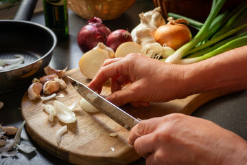 preparing food for cooking