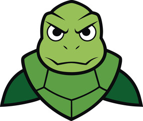 turtle head mascot with determined stare armored.