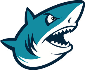 shark head mascot with vector art.