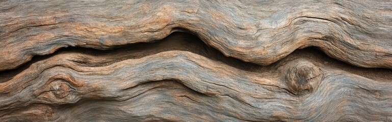 Worn And Cracked Wooden Log With Organic Texture Displaying Unique Natural Patterns